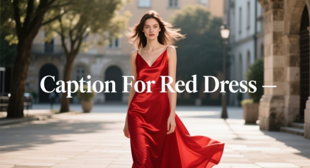 Caption For Red Dress