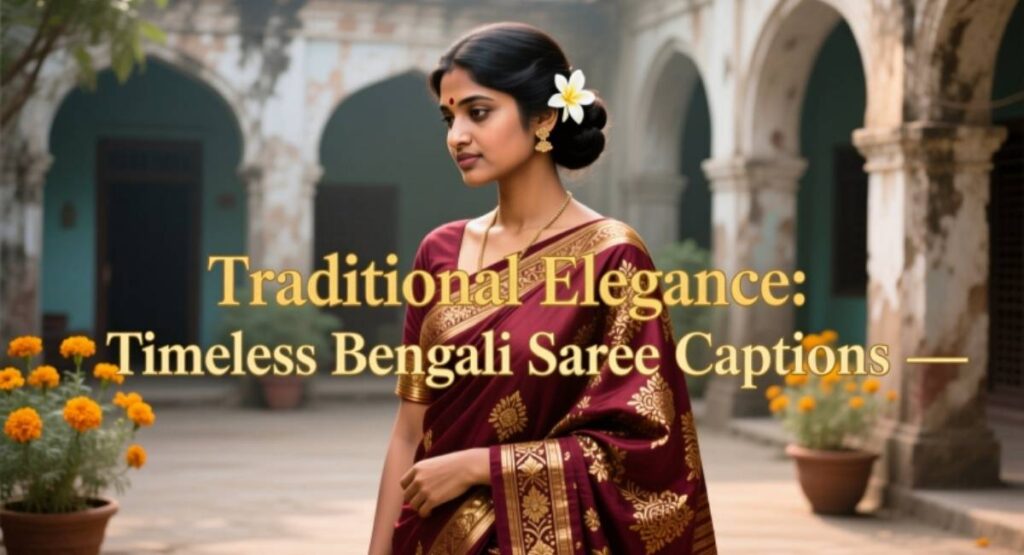 Traditional Elegance: Timeless Bengali Saree Captions